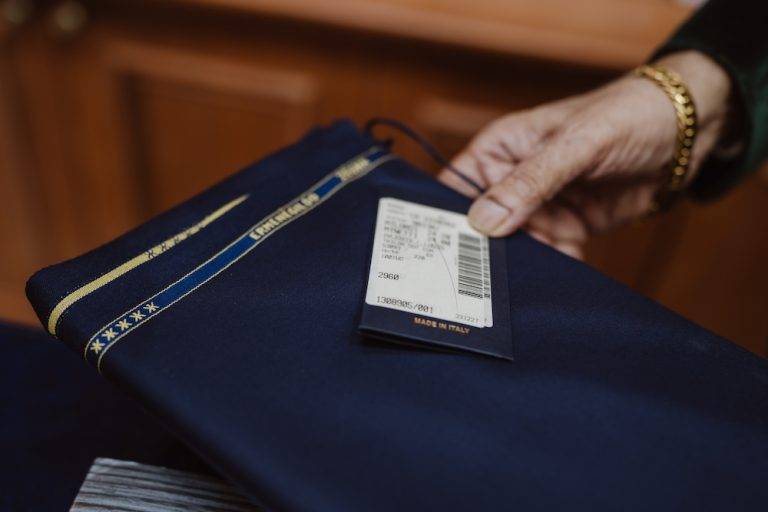 Zegna blue fabric premium