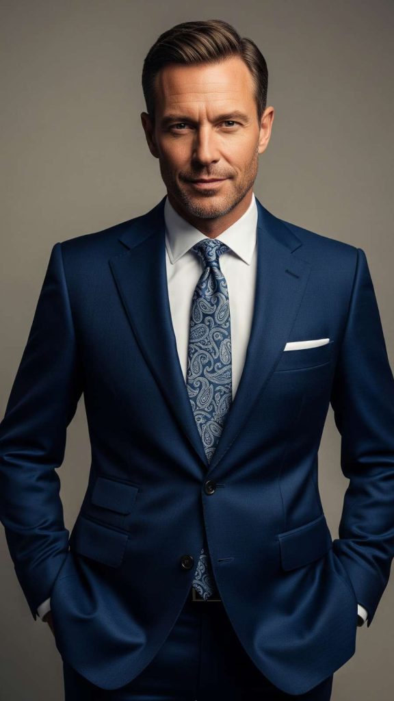 custom navy suit